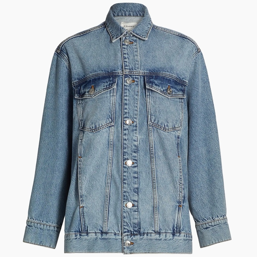 Frame Denim Blue oversized Jean Jacket